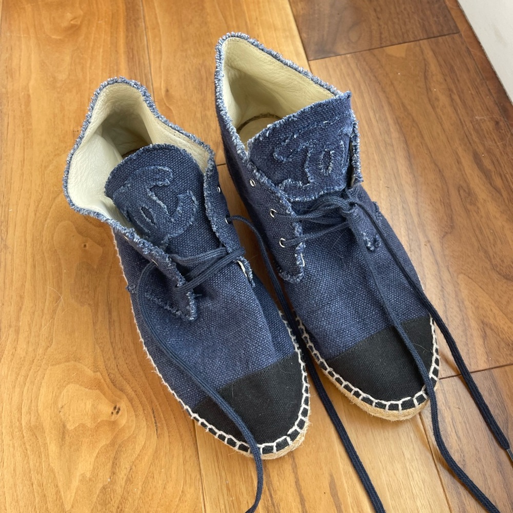 Blue and Black Chanel Espadrilles